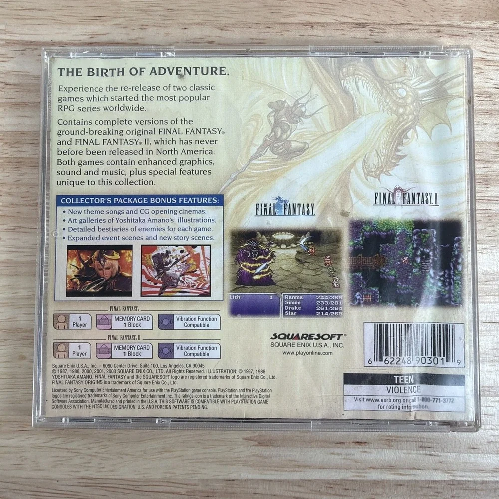 Final Fantasy Origins (PlayStation 1 PS1, 2003) Black Label CIB Complete